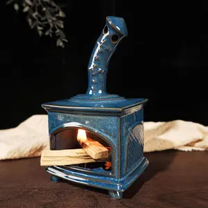 Ceramic Palo Santo Holder & Mini Chiminea Smudge Bowl |   Multi-Functional Burner for Sage Sticks, Incense Cones, Copal,and Candles | Perfect for Energy Cleansing,Yoga Meditation |   Anxiety Relief