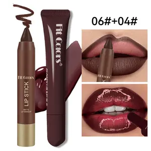 Fit Colors Lip Liner and Lip Oil Set, Smooth Texture, Rich Color, Layerable, Hydrating, Suitable for Any Occasion, Single Stick