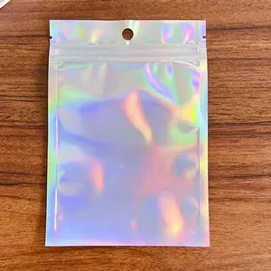 50pcs Laser Flat Self-Seal Bags, Data Cable Jewelry Storage Packaging Bag, Travel Personal Organizer Pouch, Pet Material Tool Bags, Space Saving Bags, Sealing Storage Bag
