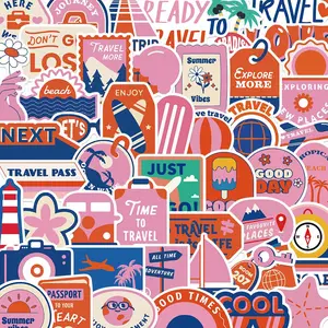 Travel Themed Sticker, 50/1000pcs/set Creative Decorative Sticker, DIY Decals for Water Bottle, Laptop, Phone Case, Scrapbooking, Journal Making Stickers Kit