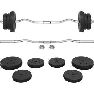 Curl Olympic Bar/Barbell Set Lifting Exercise Curl Bar Adjustable Olympic Plate Weight Sets Home Fitness Exercise Machines Squat Bar Weightlifting Equipment