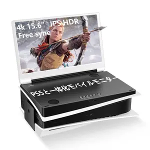 G-STORY 15.6" IPS 4k 60Hz Portable Monitor Gaming Display with 2 HDMI Ports FreeSync Built-in Stereo Speakers for PS5 Not Included UL Certified