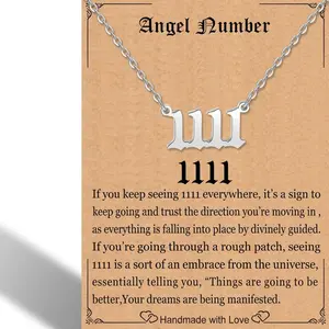 Angel Number Necklace For Women,Dainty Gold Plated Number 000 1111 111 222 333 444 555 666 777 888 999 Pendants Choker Chain Numerology Jewelry Necklace Gifts for Women Girls