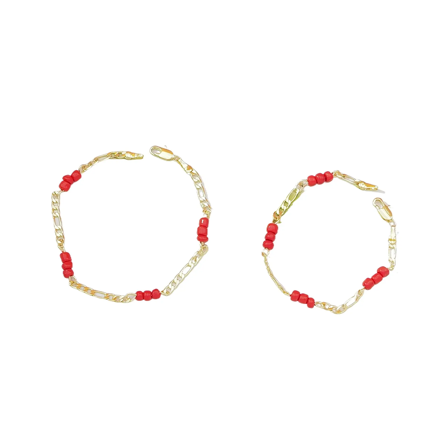 Exquisite 14k Gold Plated Wine Red Beaded Bracelet, Women's Lucky Fashion Gold Jewelry, Sports Wristband for Christmas Gifting tiktokshopbacktoschool
