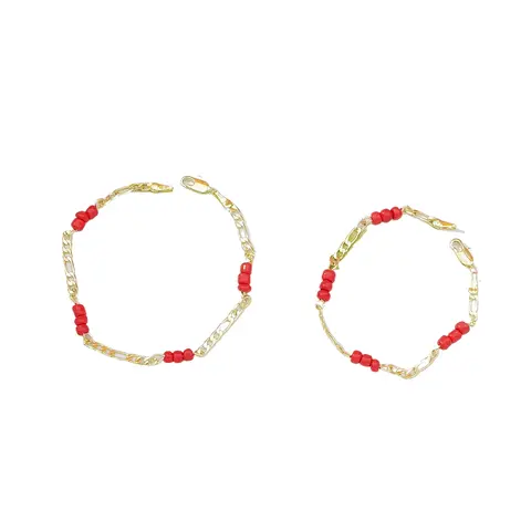 14-Karat Gold Plated Wine Red Beaded Bracelet - Women's Sport-Ready Beautiful Casual Everyday Wear Golden Tone Lucky Fashion Jewelry Wristband for Christmas Gifting (Sports & Outdoor Accessory), Beautiful Bracelets, Casual Bracelet
