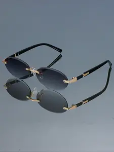 New Frameless Oval Fashion Glasses, High-Quality Trendy Unisex Eyewear, Perfect for Photoshoots Dates Daily Wear Decorative Glasses, Trendy Beach Eyewear, Eyewear Shades