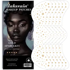 6 Pieces Gold Glitter Freckle Stickers, Waterproof & Sweat-Proof Face Jewels for Festival Makeup, Shimmer Temporary Tattoos for Creative Facial Art, Long-lasting Freckle Face Tatoo