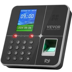 VEVOR Time Clocks for Employees Small Business with Face,  Fingerprint, RFID and PIN Punching in One, Biometric Time Clock with 5 RFID Cards & USB Drive, Automatic Punch in/Out, No Monthly Fees