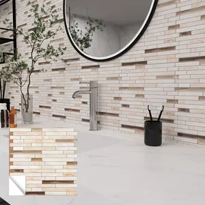 Jeedeson Best Kitchen Tile Backsplash Stone Beige 10 Sheets wallpaper