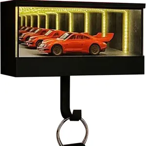 Infinity-Garage Key-Holder, Car Garage Keys, Wall Mount Design, with LED Lamp Keyholder with Tunnel Effect Light, for Cars Lovers, Suitable for Entrances, Corridors, Front Doors
