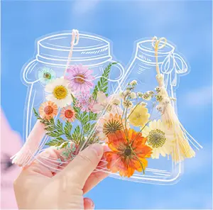 20/40 PCS Random Pattern Clear Dried Flower Bookmarks,DIY Bookmarks, Glassware Personalized Stickers, NaturalFlower Bookmarks, Bookmark Stickers[NO DRIED FLOWERS INCLUDED] pressed