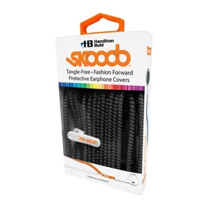 212 MAIN Durable, Tangle-Free Plastic Earbud Covers - Universal Fit, Solid Black Music Accessory for Headphones, Audio Headset Cord Charging
