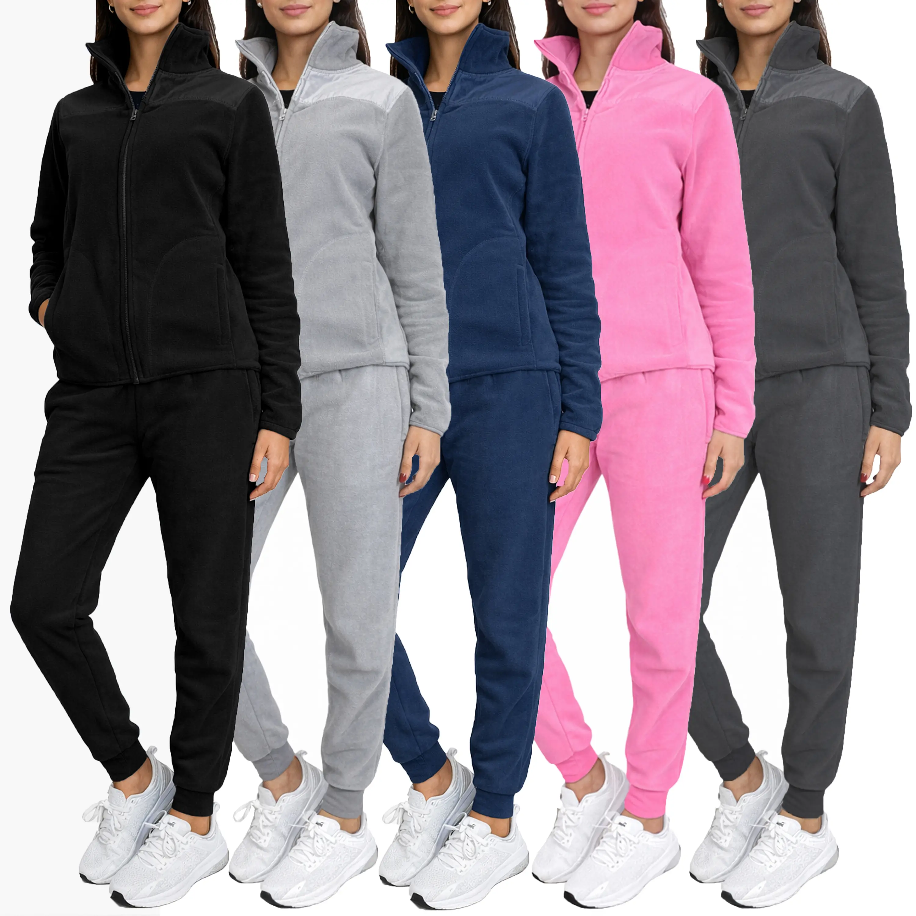 Women's 2-Piece Polar Fleece Sweater & Jogger Matching Set Women's 2-Piece Polar Fleece Sweater & Jogger Matching Set