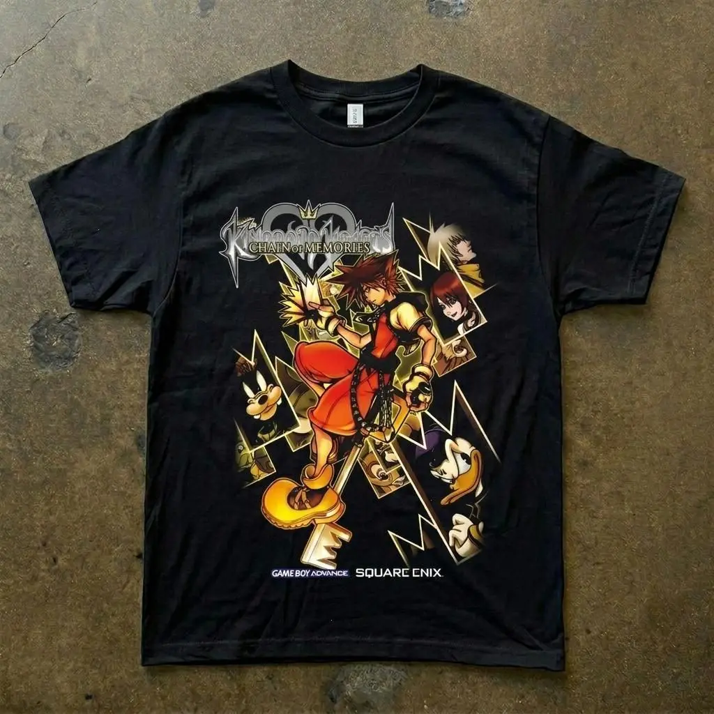 Keyblade Hero Vintage Anime Comfort Cotton Tee Kingdom Hearts Manga Ring Spun Cotton Casual Soft T-Shirt Trendy Tops for Perfect Gift