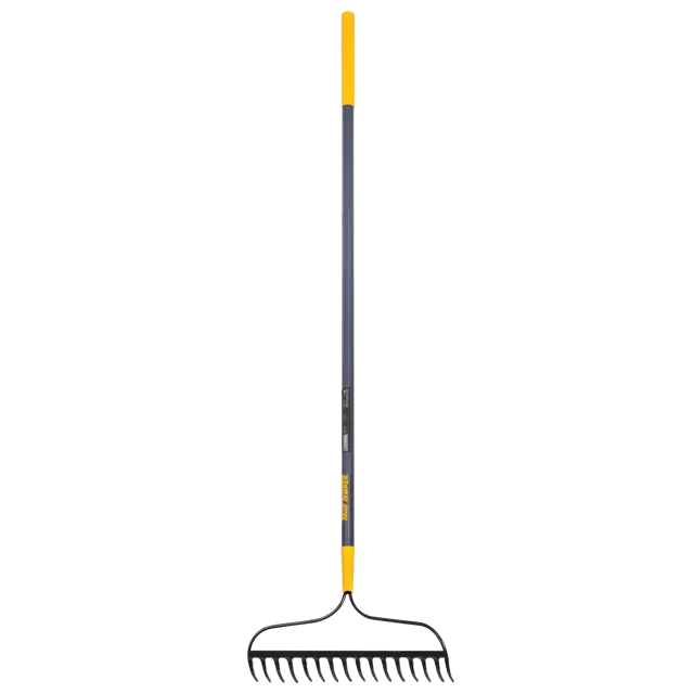 True Temper 2811500 16-Tine Welded Bow Rake, Fiberglass Handle Hoes & Rakes for Garden Maintenance