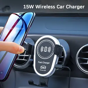 15w Fast Wireless Charging Wireless Charger, Wireless Mobile Charger, Compatible with Samsung Galaxy and iPhone Series, Air Vent Mount Holder, Automatic Clamping Phone Stand