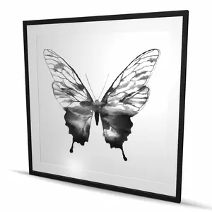 Begin Home Decor C1FM4848L35U10 48 x 48 in. Black Butterfly Sketch - Bedroom Monochrome Framed Print Wall Art