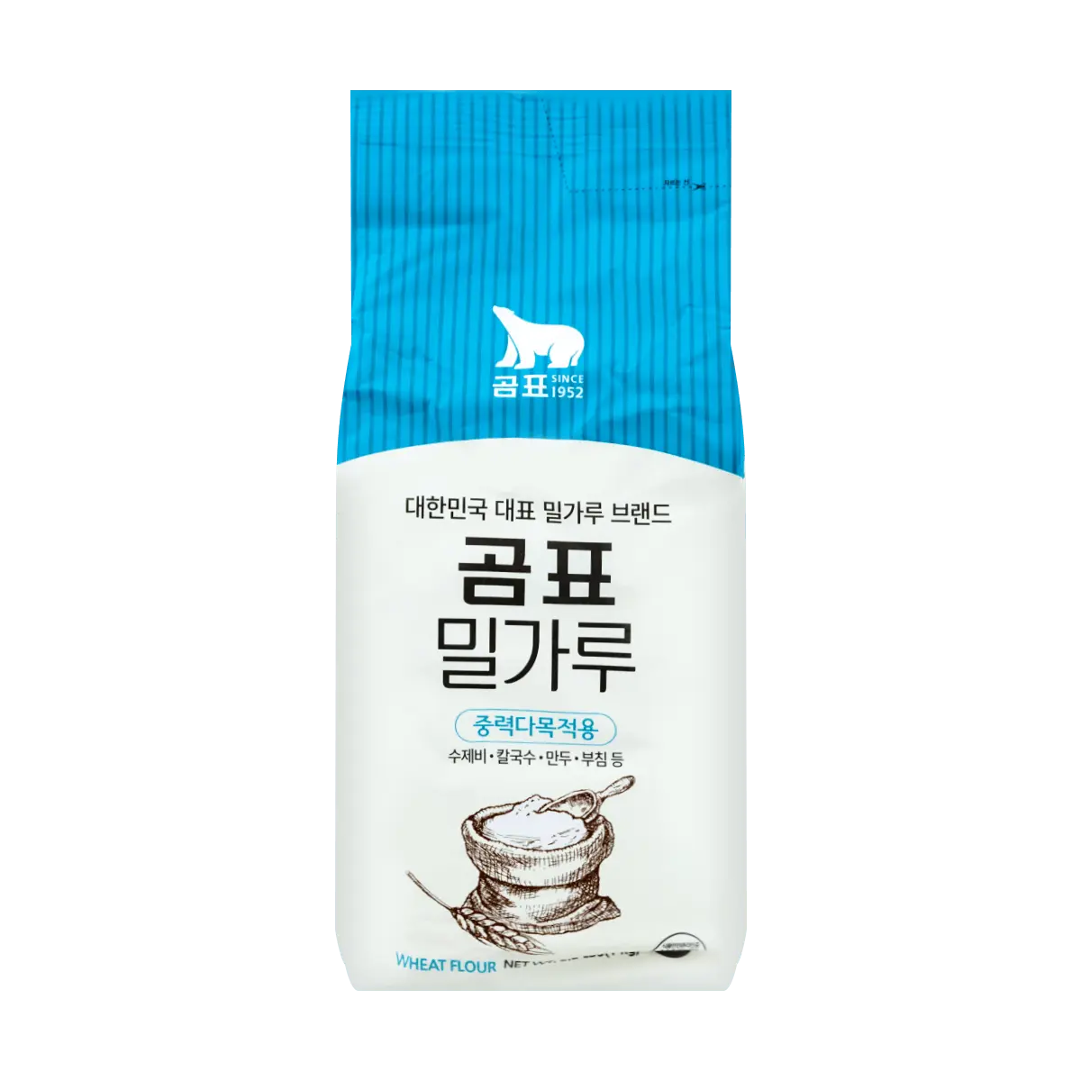 GOMPYO Premium All-Purpose Flour 1kg - Korean Style Baking & Cooking Flour for Dumplings, Pancakes, Noodles - Unbleached, No Synthetic Additives