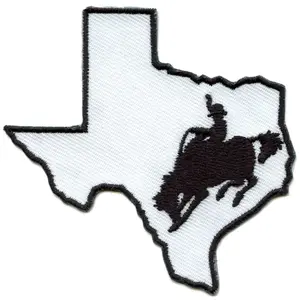 Texas State Cowboy Patch Rider Horse Silhouette Embroidered Iron On