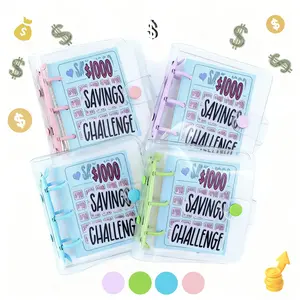 $1000 Savings Challenge Binder – Reusable Budget Binder with Cash Envelopes, Clear Cover Money Saving Book, Expense Tracker & Goal Planner, Mini Portable Budget Book for Teens & Adults, Build Smart Money Habits, Financial Planner Gift, Office Supplies