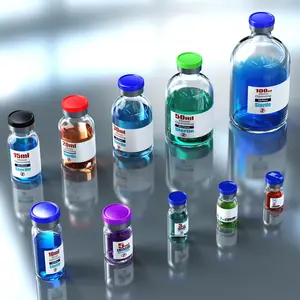 Empty Sample Glass Vials Seal Glass Vials with Self Healing Injection Port and Aluminum plastic Cap,Sterile Package Healthcare