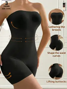 Women's Seamless Strapless Bodysuit Shapewear Underwear, Anti-Slip Waist Cincher, Tummy Control & Butt Lift, Slimming Essential