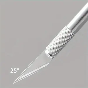 1 Pc Knife 5 Pcs Blade Blades Stainless Steel Blades Metal Blade Wood Carving Blade Replacement Surgical Scalpel Craft Tools Cardboard Cutter Paper Cutters Cutting Supplies