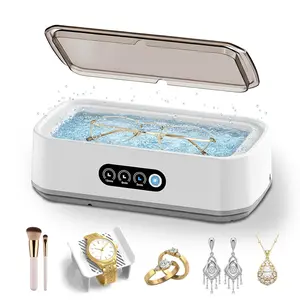 Ultrasonic Jewelry Cleaner Machine: 49KHz Ultrasonic Cleaner with 3 Cleaning Modes for Jewelry,Glasses,Rings,Watch Strap,Dentures,Retainers,Coins,Earring,650ML 304 Stainless Steel Tank(White) organizer storage