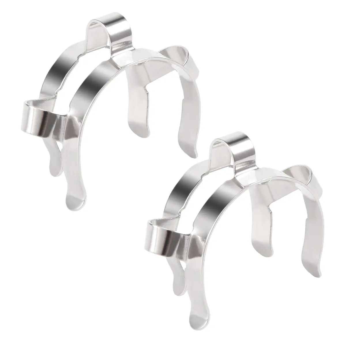 2pcs Heavy Duty 24# Stainless Steel Keck Clips (2 x Steel Standard Clip, 24# Standard Gag) - Compatible with 24/29, 24/40 Glass Ground Joints for Automotive & Motorcycle Car Interior Mounts & Holders