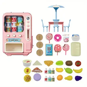 Realistic Drink Vending Machine Toy Set, Pretend Play Toy, Kids Role-Playing Game, Educational Toys for Boys & Girls