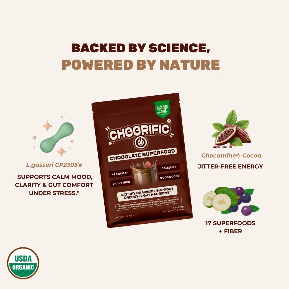 CheeriPack™ Non-Stim Powdered Supplement Drink Mix, 3-Pack Individual Vial Packets, Energy and Focus Support
