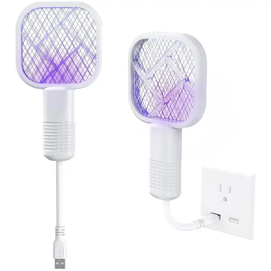 【Back to School】1 PCS USB Mini Mosquito Swatter, Mini Mosquito Killer Bat Portable Bug, Mosquito Killer Machine, Trap Killer LED, with uv Light Protector Mosquito lamp for House Mini Mosquito Killer lamp 2 in 1