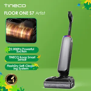 Tineco Floor One S7 Artist Wet Dry Vacuum Cleaner, 22kPa Suction, iLoop Smart Sensor, DualBlock Anti-Tangle Design, 185℉ Flashdry, 50 Min Runtime, Dual-Edge Cleaning, 180° Lay-Flat