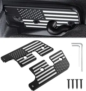 [Father's Day Gift] Fits for Jeep Sun Visor Repair Kit, Aluminum Alloy American Flag Sun Visor Clips Compatible with Jeep Wrangler JK 2018,JL 2018-2023,2020-2023 Gladiator Accessories,Easy Repair Loose Visor fathersdaygift