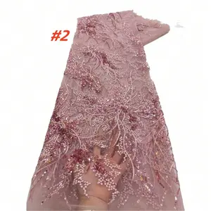 Luxury African French Tulle Sequins Floral Print Elegant Lace Fabric 2025 Nigerian Lace Fabric High Quality Wedding Dress For Women Sewing, Soft Lace