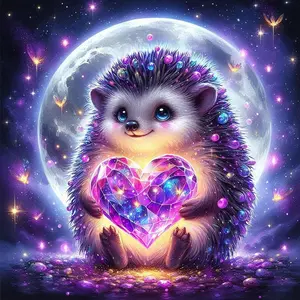 Cartoon Hedgehog Pattern DIY Diamond Arts Colorful Painting Kit without Frame, DIY 5D Diamond Arts Colorful Painting Kit, Wall Art Decor for Home