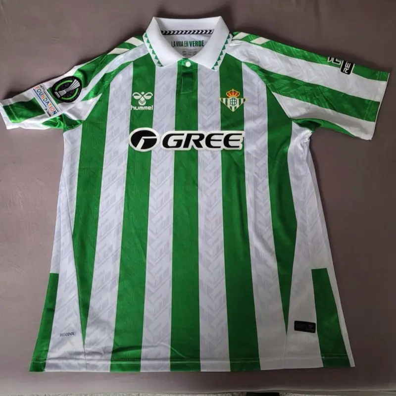 24-25 ANTONY No 7 Real Betis UEFA Home White And Green Classic Soccer Jersey