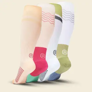 Women's Compression Grip Socks 4-Pack, Mixed Colors