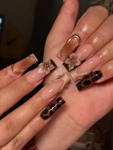 (MTO) Handcrafted Wearable Nail Art - Luxury Nude Gold Chrome Fashion Hand Accessories