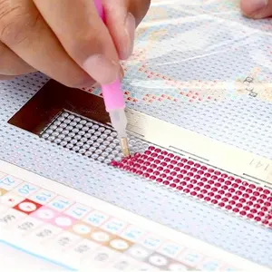 2pcs DIY Diamond Painting Cross Stitch Tools Ruler Drawing Round Diamond Embroidery Accessory Stainless Steel Embroidery Ruler