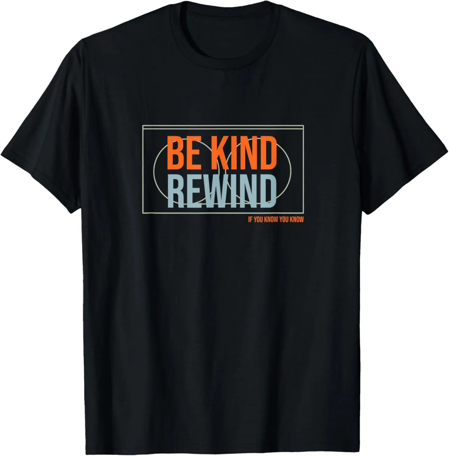 Women's 100% Cotton Short-Sleeve Round Neck Everyday Vintage Streetwear Top - Distressed Funny Nostalgic Be Kind Rewind VHS Graphic Tshirt