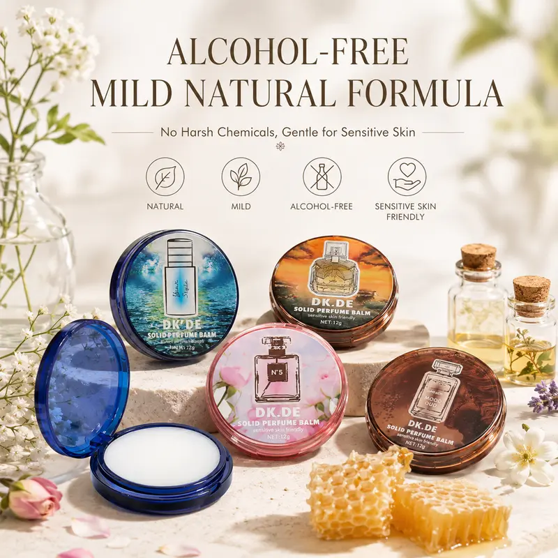 Zaidoc Unisex Alcohol-Free Solid Perfume Balm 6pc Set - 6 Scents (EDP Fragrance Blend, Floral, Citrus Lift, Fruit Woody Floral, Volcanic Stone Infused), 13g Each, Longwear, Portable, 24 Months Shelf Life, Great Scent, Unisex Beauty Daily Essential