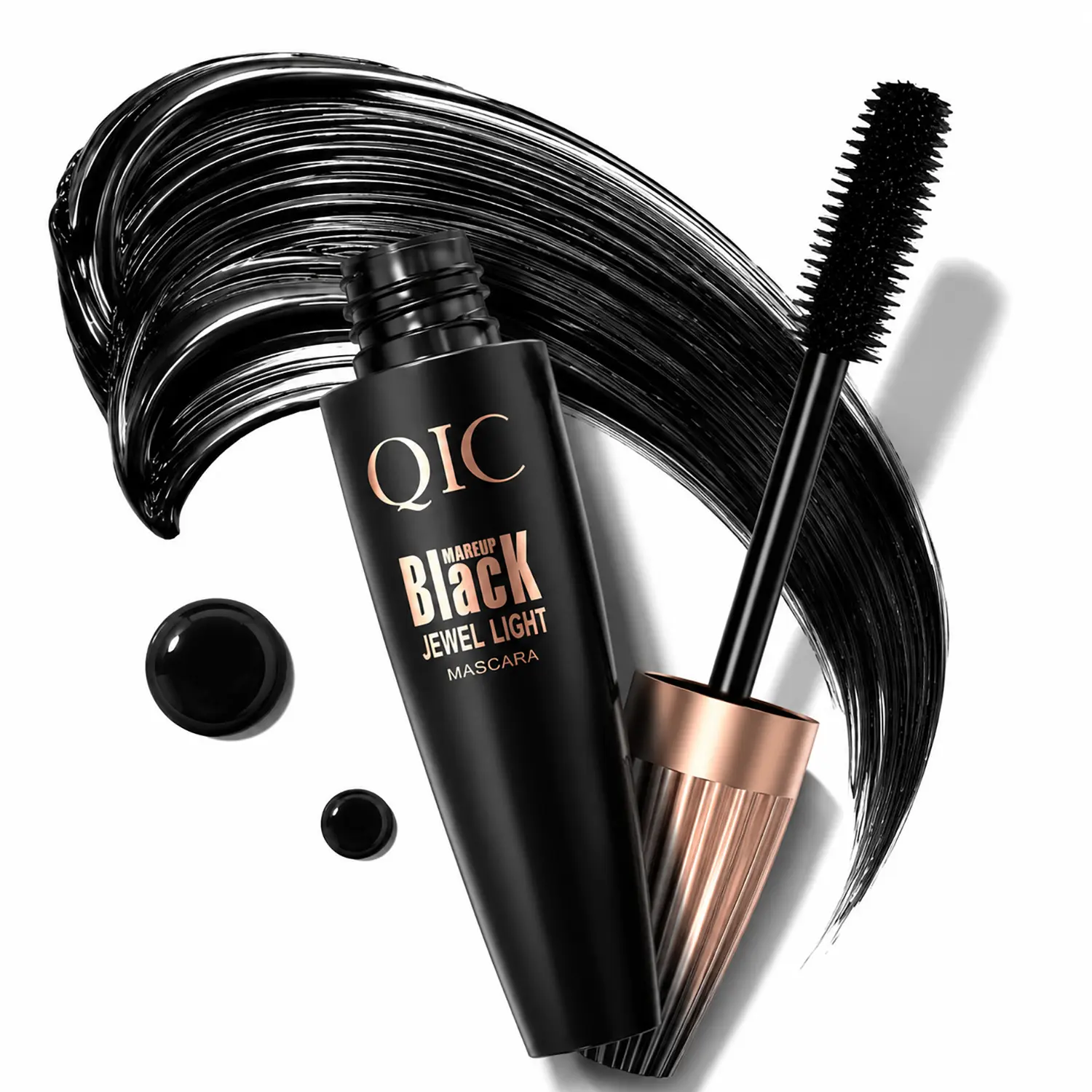 QIC Tubing Mascara, Volumizing & Lengthening Formula, 24H Extension-Like Length & Volume, Smudge-Proof, Clump-Free professional eyelash