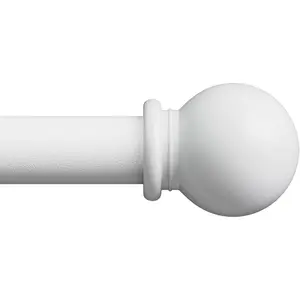 White Long Curtain Rod for Windows 66 to 120 Inch, Splicing 5/8" Heavy Duty Curtain Rod for Outdoor Patio, Sliding Glass Door, Adjustable Drapery Rod Set with Brackets, Matte White