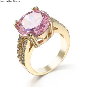 Fashion Minimalist Charm Oval Purple Stone Rings Ladies Wedding Engagement Ring Party Jewelry Gift Accessories