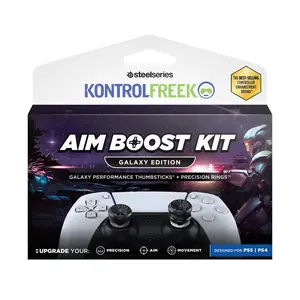 KontrolFreek Aim Boost Kit for PlayStation 5 (PS5) and PlayStation 4 (PS4) Controller | Includes Performance Thumbsticks and Precision Rings | Black Galaxy Edition