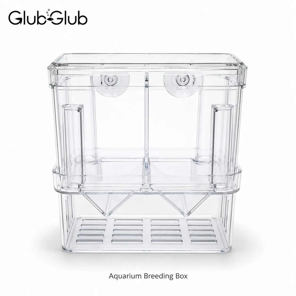 Acrylic Aquarium Breeder Box with Anti-Jump Lid, Crystal-Clear Acrylic for 360° Viewing, Plastic Isolation Hatching Incubator for Baby Fishes & Shrimp (5x3.78x2.61 inches) sohochic