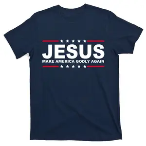 Jesus Make America Godly Again Christian Faith USA T-Shirt