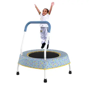 MERSCOSPORTS 28" Blue Kids' Mini Hoop Trampoline - 55in PP Mat, 110lbs Capacity, Indoor & Outdoor Use, Includes Jumping Exercise Toys, Hoop Trampolines,summerwins