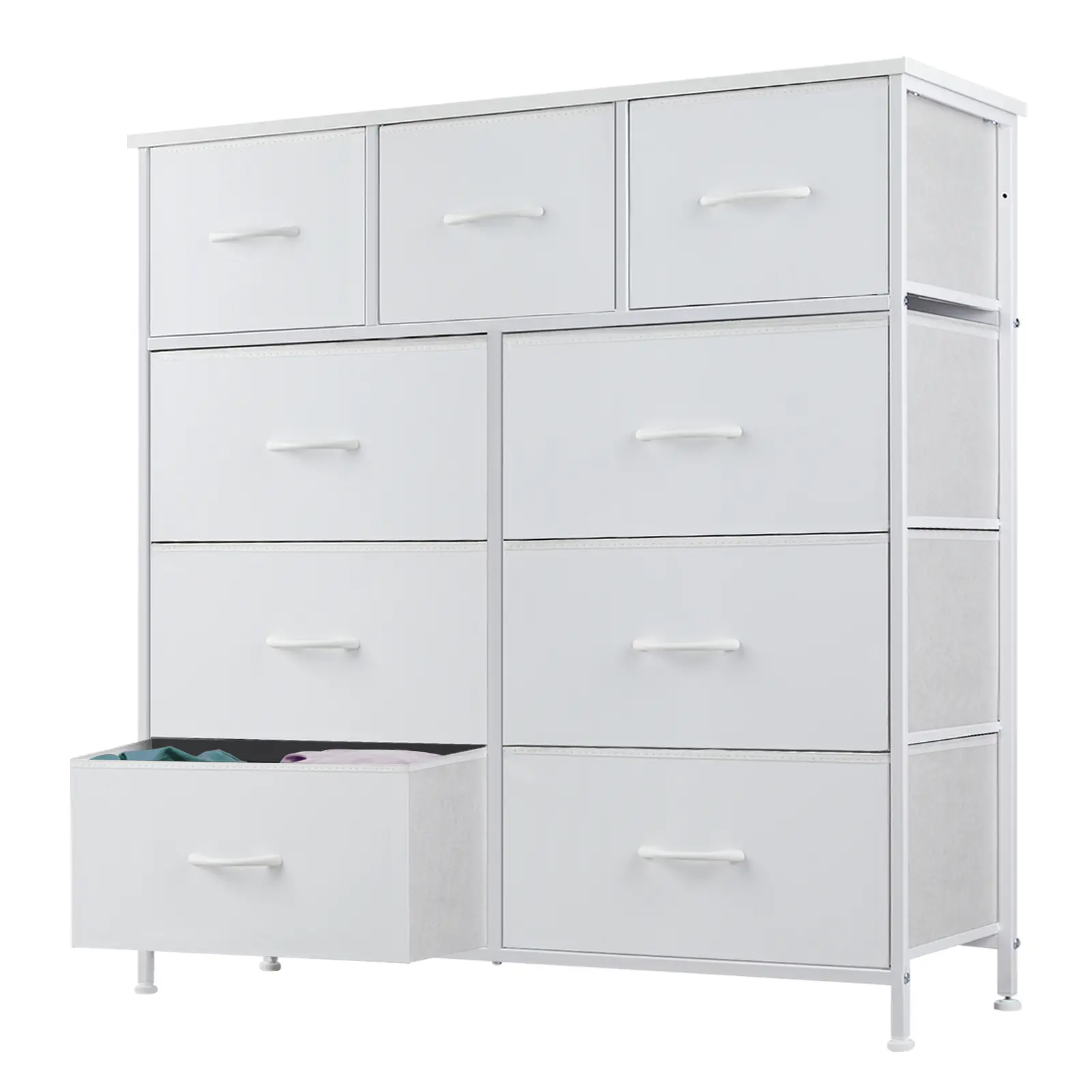 【Deal】Fabric Storage Tower with 9 Drawers, Bedroom Drawer Dresser Organizer, Chest of Drawers with Fabric Bins, Steel Frame and Wood Top 【Deal】Fabric Storage Tower with 9 Drawers, Bedroom Drawer Dresser Organizer, Chest of Drawers with Fabric Bins, Steel Frame and Wood Top
